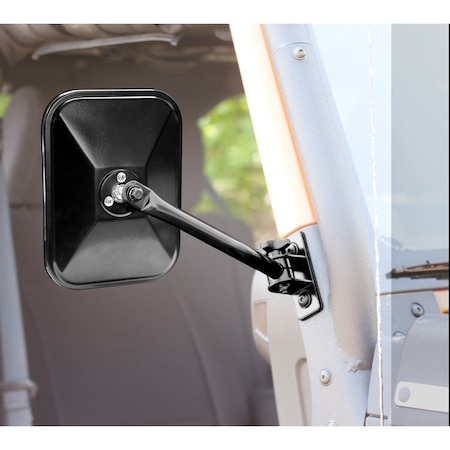 Rugged Ridge 97-17 WRANGLER TJ JK QUICK RELEASE MIRRORS-PAIR-BLACK-RECTANGULAR 11025.12
